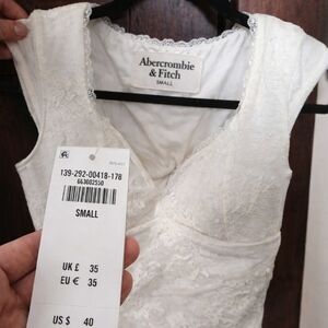 Abercrombie & Fitch White Lace Crop Top